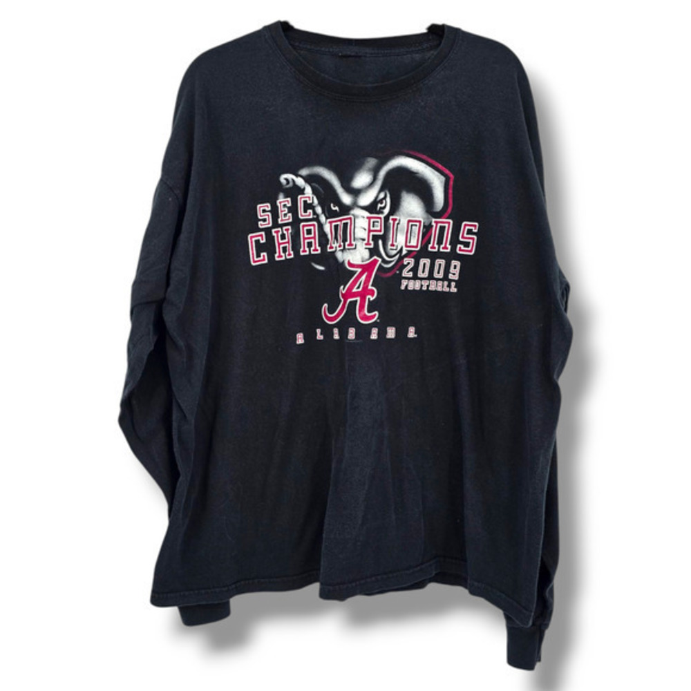 SEC Championship 2009 Alabama Roll Tide Long‎ Sleeve T-Shirt Black Size 2XL